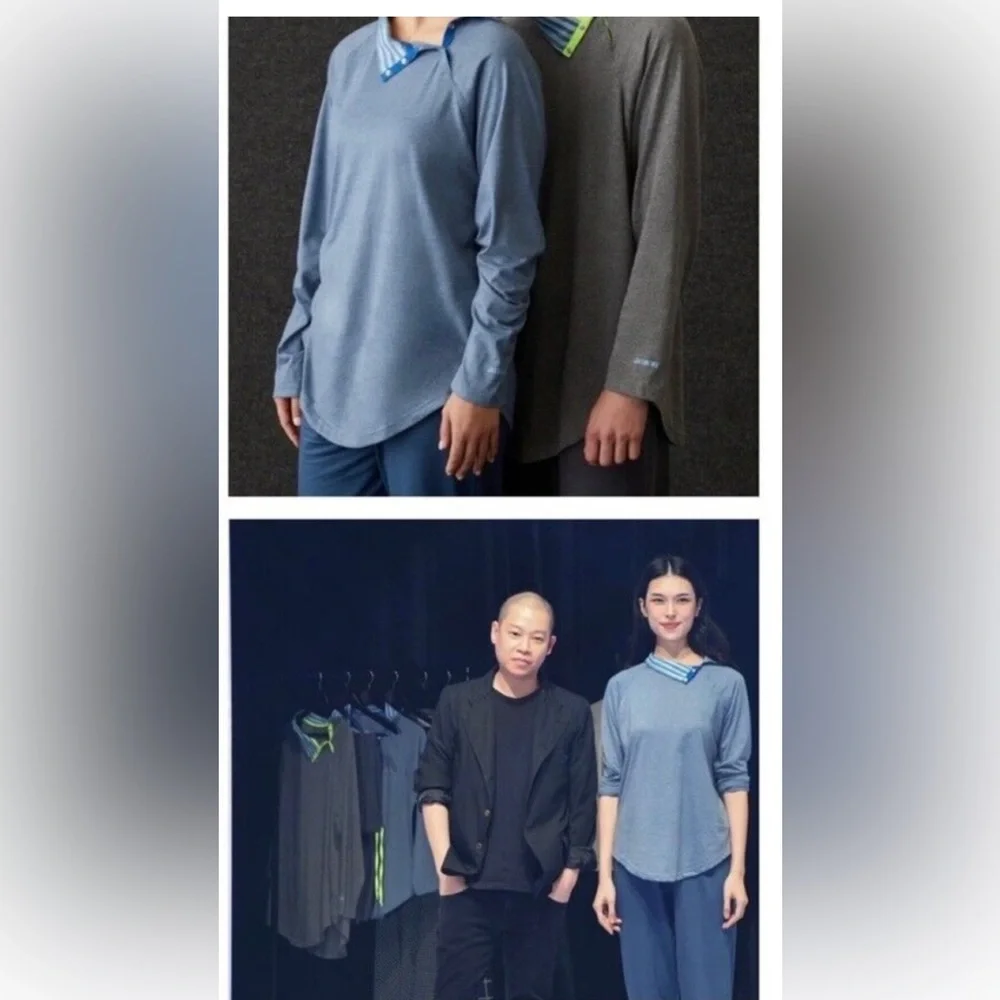 JASON WU EVA AIR unisex long sleeve pullover shirt top size small blue - Picture 2 of 7